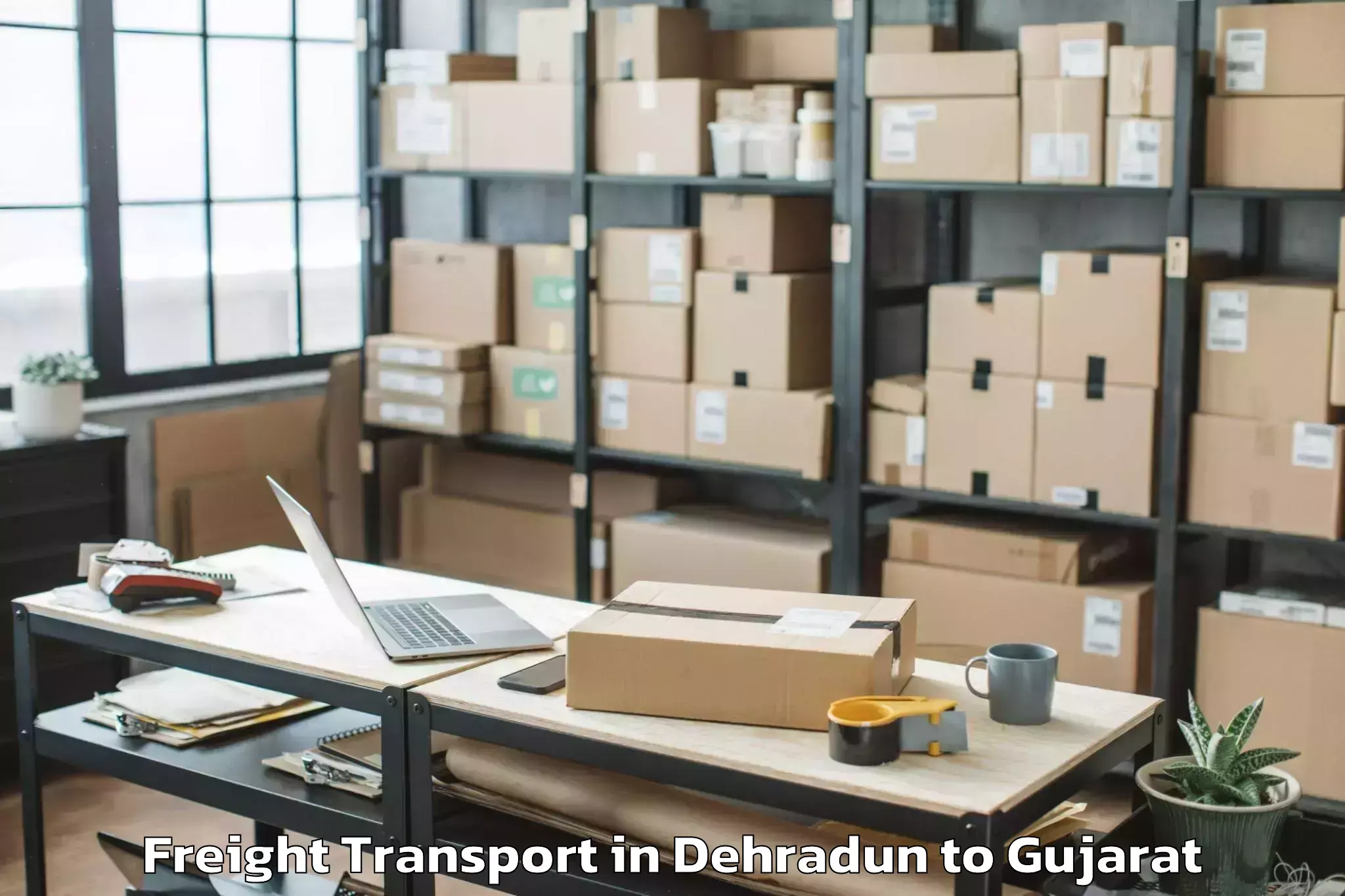 Hassle-Free Dehradun to Jhulasan Freight Transport